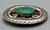 sandcast and silverwork combo buckle, large natural turquoise cabochon, twisted wire accents, hand stamped designs