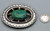 sandcast and silverwork combo buckle, large natural turquoise cabochon, twisted wire accents, hand stamped designs
