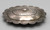 vintage sterling silver concho style belt buckle, fine and intricate hand stamped designs, diamond shaped repousse