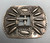 1940s sterling silver belt buckle, repousse work, hand stamped designs