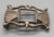 vintage sandcast belt buckle, classic design, square center,  sterling silver