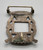 vintage sandcast belt buckle, classic design, square center,  sterling silver