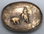 1958 trophy belt buckle for cutting, cowboy and steer, applique, stamp work