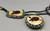 vintage eagle themed bolo and belt buckle set, detailing, turquoise cabochons, abalone shell, leaf applique