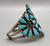 vintage Navajo turquoise cluster bracelet, petit point turquoise cabochons, sterling silver, three wire terminal band