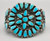 vintage Navajo turquoise cluster bracelet, petit point turquoise cabochons, sterling silver, three wire terminal band