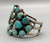 natural turquoise cluster bracelet, old, natural turquoise with three stones wrapped in twisted wire