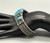 heavy handmade vintage bracelet, turquoise cabochon, Morenci mine in Arizona, unusual matrix of irregular quartz and pyrite