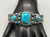 heavy handmade vintage bracelet, turquoise cabochon, Morenci mine in Arizona, unusual matrix of irregular quartz and pyrite