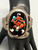 Zuni Mudhead inlay bracelet, inlay of coral, turquoise, mother of pearl and onyx, twisted wire, dots