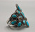 Bisbee turquoise cluster bracelet, sterling silver, turquoise cabochons in handmade bezels, twisted wire, and sterling silver dots, three wire terminal