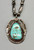 vintage turquoise and sterling silver necklace, beautiful webbed turquoise cabochon, leaf applique, hand stamped designs