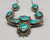 Vintage eight-stone turquoise and sterling silver necklace, pendant with four outstanding turquoise cabochons, Tyrone Mine, silver accents