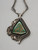 sterling silver and turquoise necklace, phenomenal pendant with great stylized line designs, Royston Turquoise Mine, applique