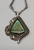 sterling silver and turquoise necklace, phenomenal pendant with great stylized line designs, Royston Turquoise Mine, applique