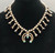 1950s sterling silver and turquoise squash blossom necklace, classic naja pendant, turquoise cabochon, foxtail wire, handmade beads