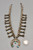 1950s sterling silver and turquoise squash blossom necklace, classic naja pendant, turquoise cabochon, foxtail wire, handmade beads