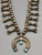 1950s sterling silver and turquoise squash blossom necklace, classic naja pendant, turquoise cabochon, foxtail wire, handmade beads