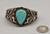 vintage Navajo UITA-15 bracelet, turquoise cabochon at the center, twisted wire, hoops, and dots, United Indian Traders Association (UITA)