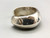 sterling silver and gold cuff bracelet by award winning art Edison Cummings, brushed and darkened silver background, 14K gold