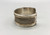 great sterling silver and gold bracelet, two thin lines of 14K yellow gold, cuff, smooth silver