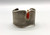 sterling silver, gold, and coral bracelet by award winning artist Edison Cummings, coral tear drop shaped cabochon in a gold bezel