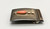 sterling silver, gold, and coral belt buckle by award winning artist Edison Cummings, tear dropped shaped coral cabochon in a gold bezel sterling silver, gold, and coral belt buckle by award winning artist Edison Cummings, tear dropped shaped coral cabochon in a gold bezel
