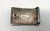 sterling silver, gold, and #8 turquoise belt buckle, turquoise cabochon in a handmade gold bezel, brushed silver background, 14K  gold
