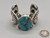 custom handmade ingot bracelet by Ernie E. Lister, large Morenci turquoise cabochon, handmade sawtooth bezel
