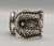 custom handmade ingot bracelet by Ernie E. Lister, large Morenci turquoise cabochon, handmade sawtooth bezel