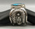 custom handmade ingot bracelet by Ernie E. Lister, large Morenci turquoise cabochon, handmade sawtooth bezel