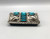 circa 1970s sterling silver and turquoise Ketoh, 19 stunning needlepoint turquoise cabochons, dark leather (bow guard)