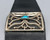 circa 1950-1960s sterling silver and turquoise Ketoh, singular turquoise cabochon, fine piece of black leather (bow guard)