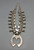 coral cluster squash blossom necklace, large naja with a small cluster of coral cabochons, accents of twisted wire and dots
