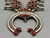 coral cluster squash blossom necklace, large naja with a small cluster of coral cabochons, accents of twisted wire and dots