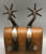 hand forged Texas style spurs, single mounted, diamond pattern