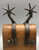 hand forged Texas style spurs, single mounted, diamond pattern