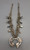 unique squash blossom necklace set with a matching ring, great turquoise nugget cabochons throughout the naja and blossoms, silver applique