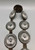 vintage sterling silver concho belt, phenomenal silverwork and intricate hand stamped designs, brown leather