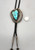 vintage turquoise and sterling silver bolo tie, large turquoise cabochon, silverwork of twisted wire, leaf applique, hand stamped designs