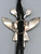 sterling silver and turquoise eagle dancer bolo tie, heavily accented with beautiful silverwork and hand stamped designs
