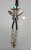 sterling silver and turquoise eagle dancer bolo tie, heavily accented with beautiful silverwork and hand stamped designs