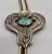 sterling silver and turquoise bolo with horsehair cord, silverwork, silver applique,  hand braided horsehair cord