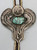 sterling silver and turquoise bolo with horsehair cord, silverwork, silver applique,  hand braided horsehair cord