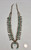 1930s-1940s box bow squash blossom necklace, turquoise cabochon, four petal blossoms, dainty, handmade beads