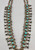1930s-1940s box bow squash blossom necklace, turquoise cabochon, four petal blossoms, dainty, handmade beads