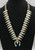 handmade 1930s-1940s box bow squash blossom necklace, turquoise cabochon, handmade beads, dainty, foxtail wire