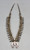 handmade 1930s-1940s box bow squash blossom necklace, turquoise cabochon, handmade beads, dainty, foxtail wire