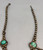 1970s turquoise and sterling silver squash blossom necklace, leaf applique, silver dots, twisted wire, handmade beads