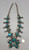 turquoise and sterling silver squash blossom necklace, leaf applique, loops, dots of silver, twisted wire, foxtail wire
